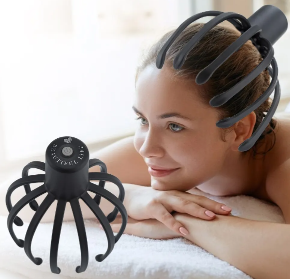 Ultra Scalp Massager,Electric Scalp Massager with 3 Modes, 360 Degree Head Massager,Electric Head Massager Cordless Portable Ultra Scalp Massager for Stress Relax (Black)