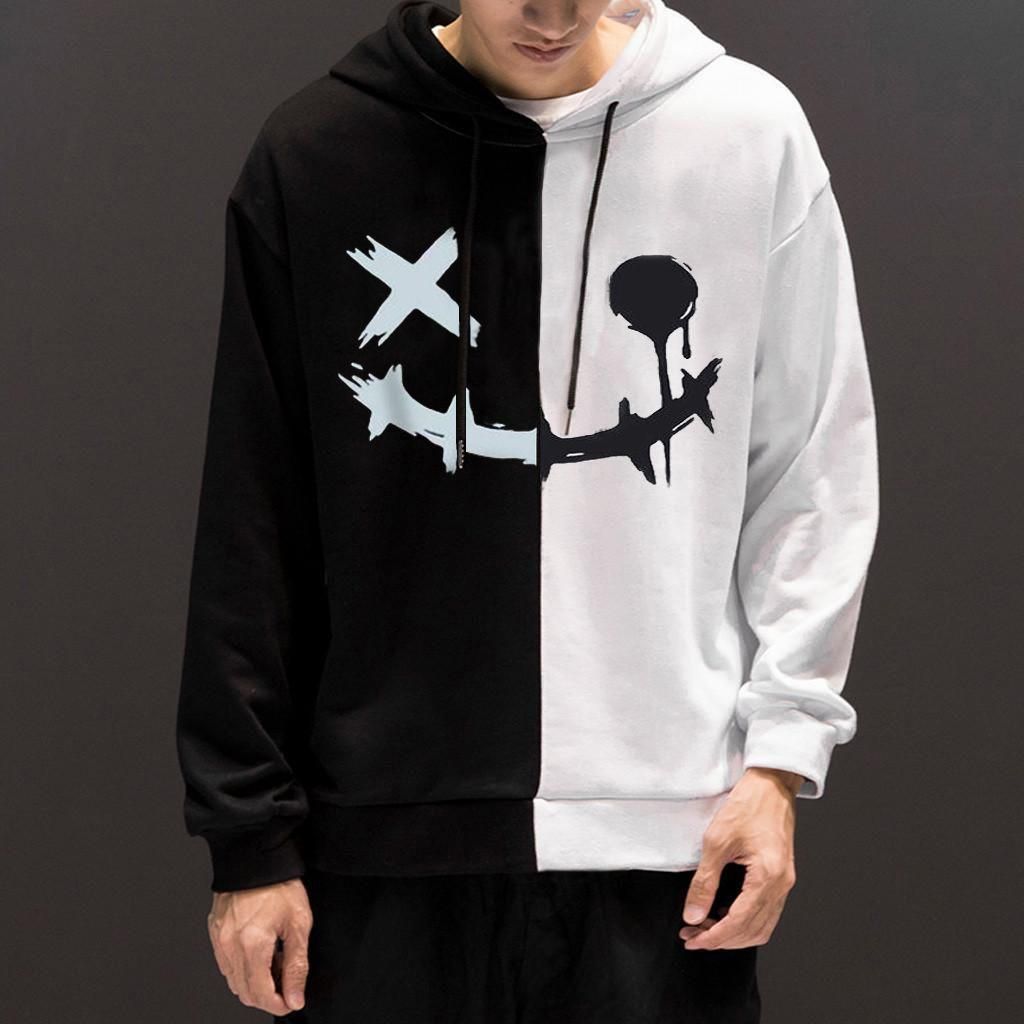 Cotton Blend Printed Full Sleeves Mens Hooded Neck T-Shirt