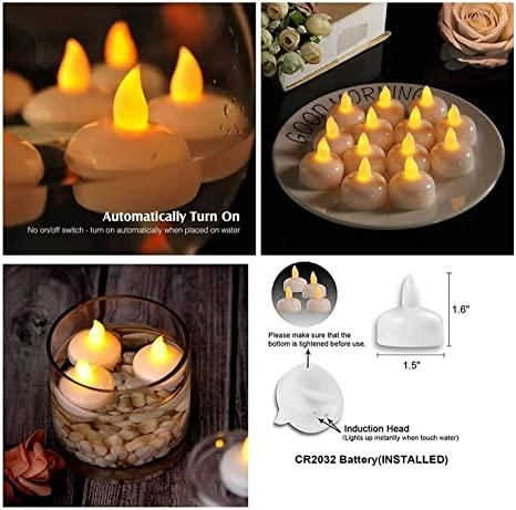 Floating Tealight Battery Operated Waterproof Lights Candles (Pack of 10)